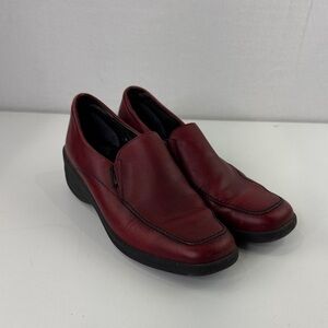 Mephisto Cool-Air Women's Red Leather Slip-On Loafer Shoes